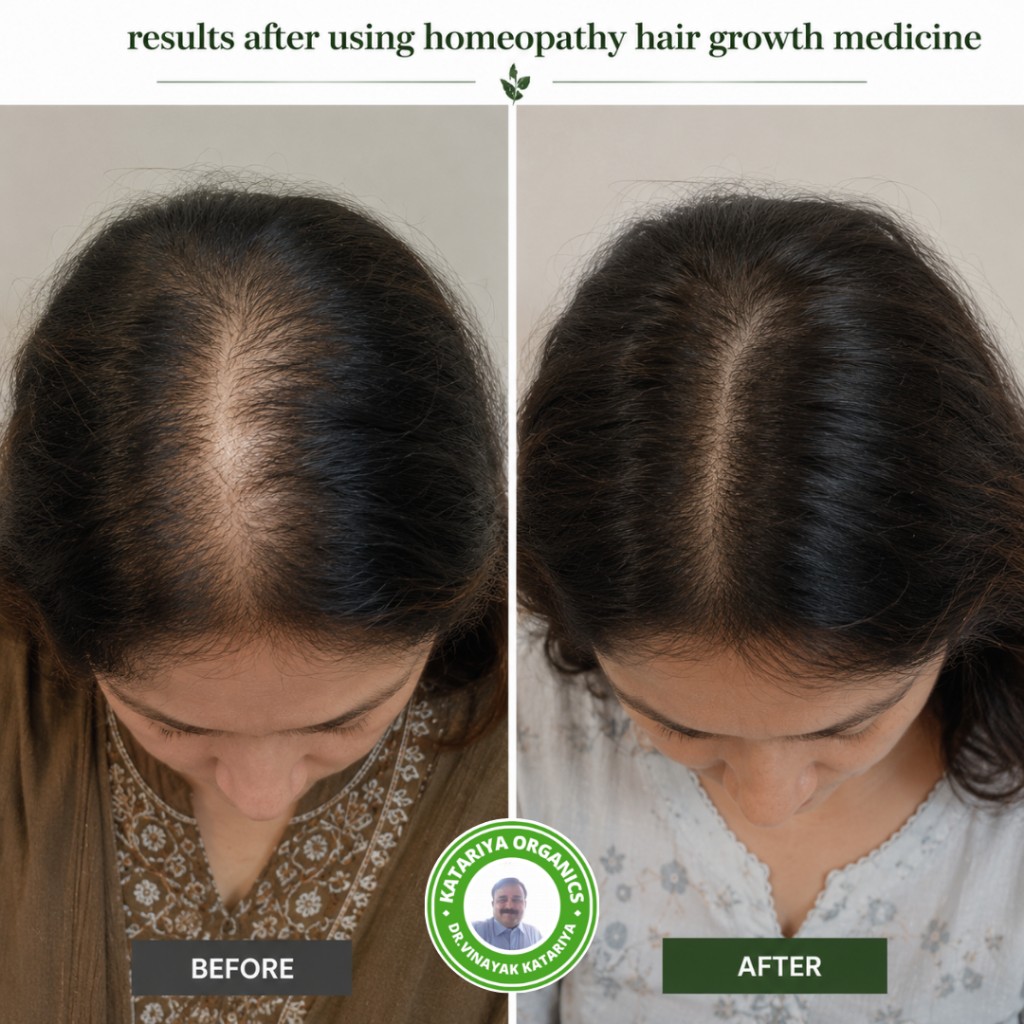 Before and after hair growth results